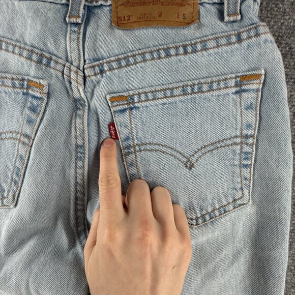 VTG Levi’s 512 Women Light Wash Denim Jeans Slim Fit Tapered Leg USA ACTL 25X28 - Picture 12 of 16